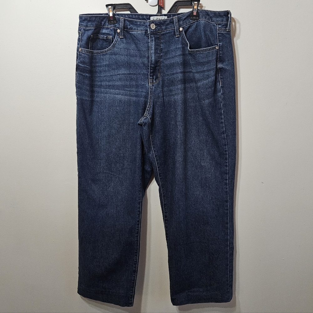 Edited by Remi Bader Dark Wash Straight Leg Jeans Size 16 |